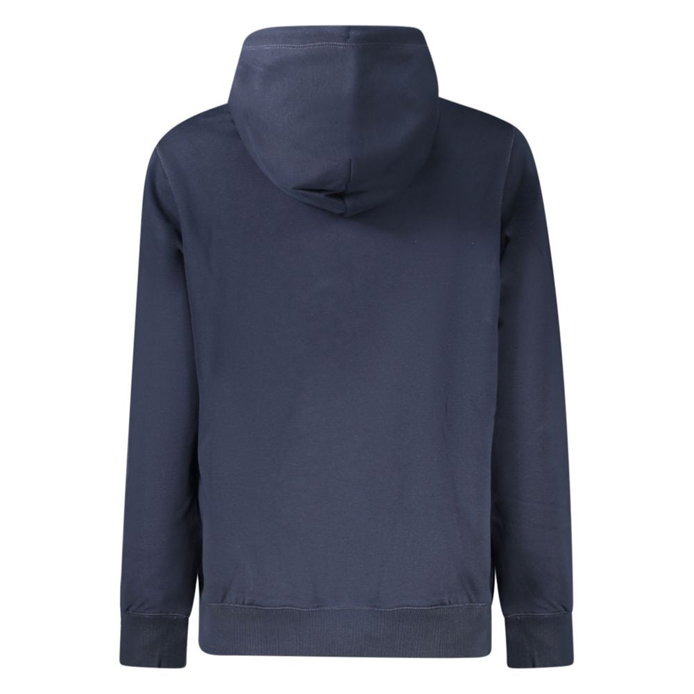 Sweat à capuche en coton bleu pour femmes de Tommy Hilfiger, avec logo discret sur la poitrine et manches longues.