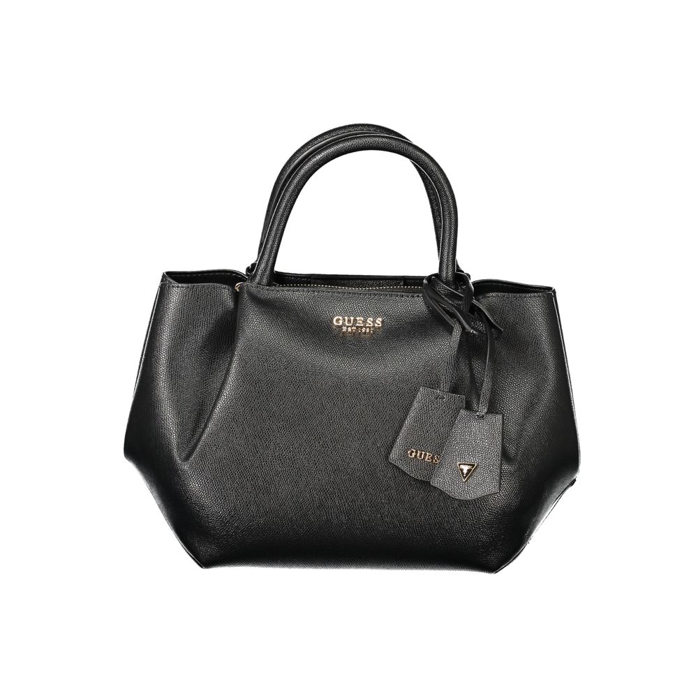 Sac à main Guess Jeans en polyuréthane noir pour femmes, avec design élégant et détails modernes.