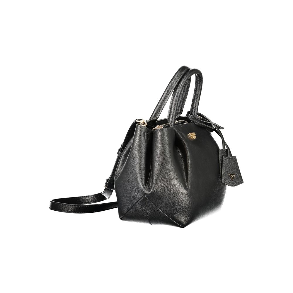 Sac à main Guess Jeans noir en polyuréthane pour femmes, design élégant avec détails modernes.