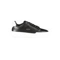 Chaussures de sport en cuir noir pour hommes de la marque Calvin Klein, baskets élégantes et confortables.