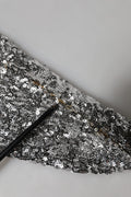 Bottes à talons hauts en sequins argentés et paillettes Dolce & Gabbana, chaussures élégantes et brillantes pour femme