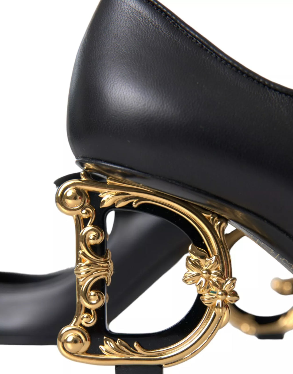 Chaussures à talons Dolce & Gabbana noires en cuir avec logo, style Mary Janes, élégantes et sophistiquées pour femme