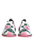Chaussures sneakers Sorrento blanches avec impression de roses Dolce & Gabbana, style élégant et floral.