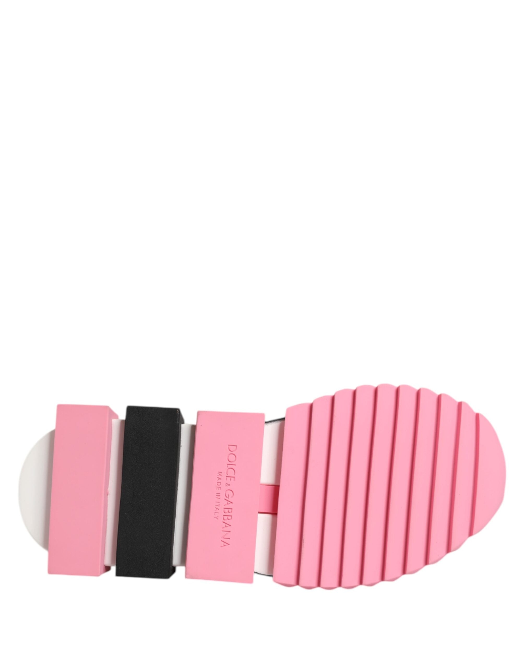 Chaussures sneakers Sorrento blanches Dolce & Gabbana avec imprimé rose, style élégant et moderne.