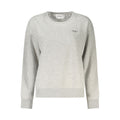 Sweatshirt en coton gris pour femmes de Pepe Jeans, vêtement décontracté avec logo sur la poitrine, vue frontale.