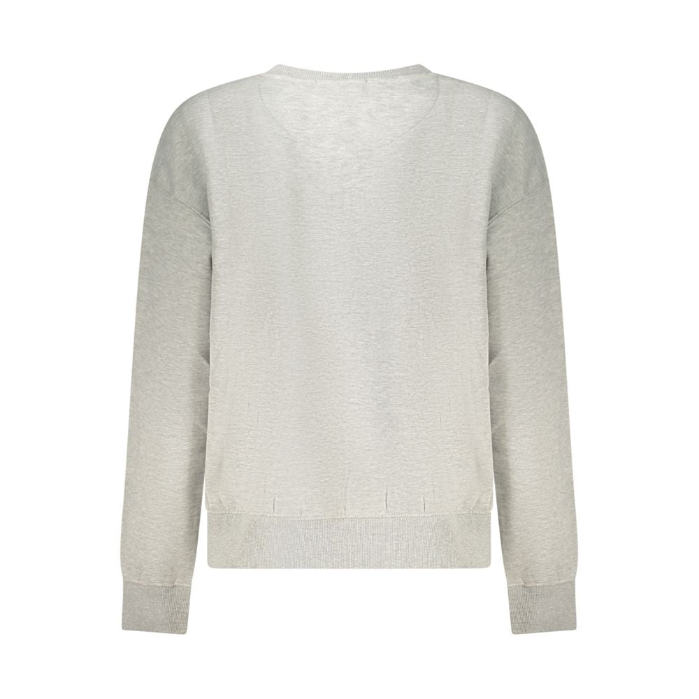 Sweat-shirt en coton gris pour femmes de Pepe Jeans, coupe décontractée avec logo imprimé à l'avant.