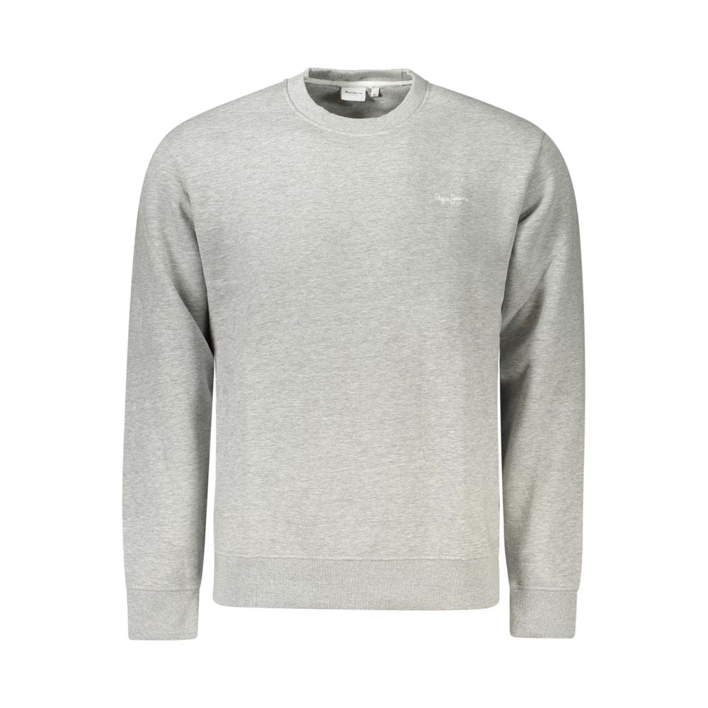 Sweat-shirt gris en coton pour homme de la marque Pepe Jeans, coupe confortable et style décontracté.
