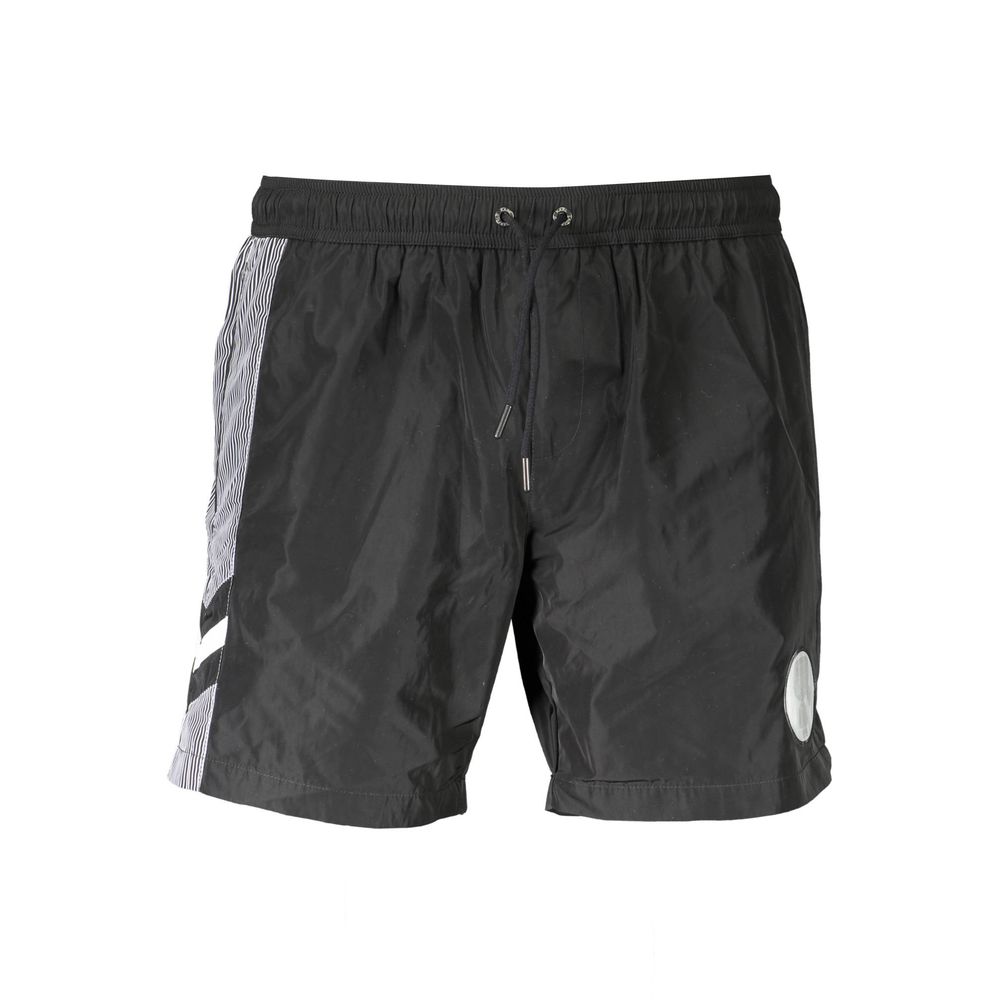 Shorts de bain homme Karl Lagerfeld Nero en polyester, avec motif noir, parfaits pour la plage ou la piscine.