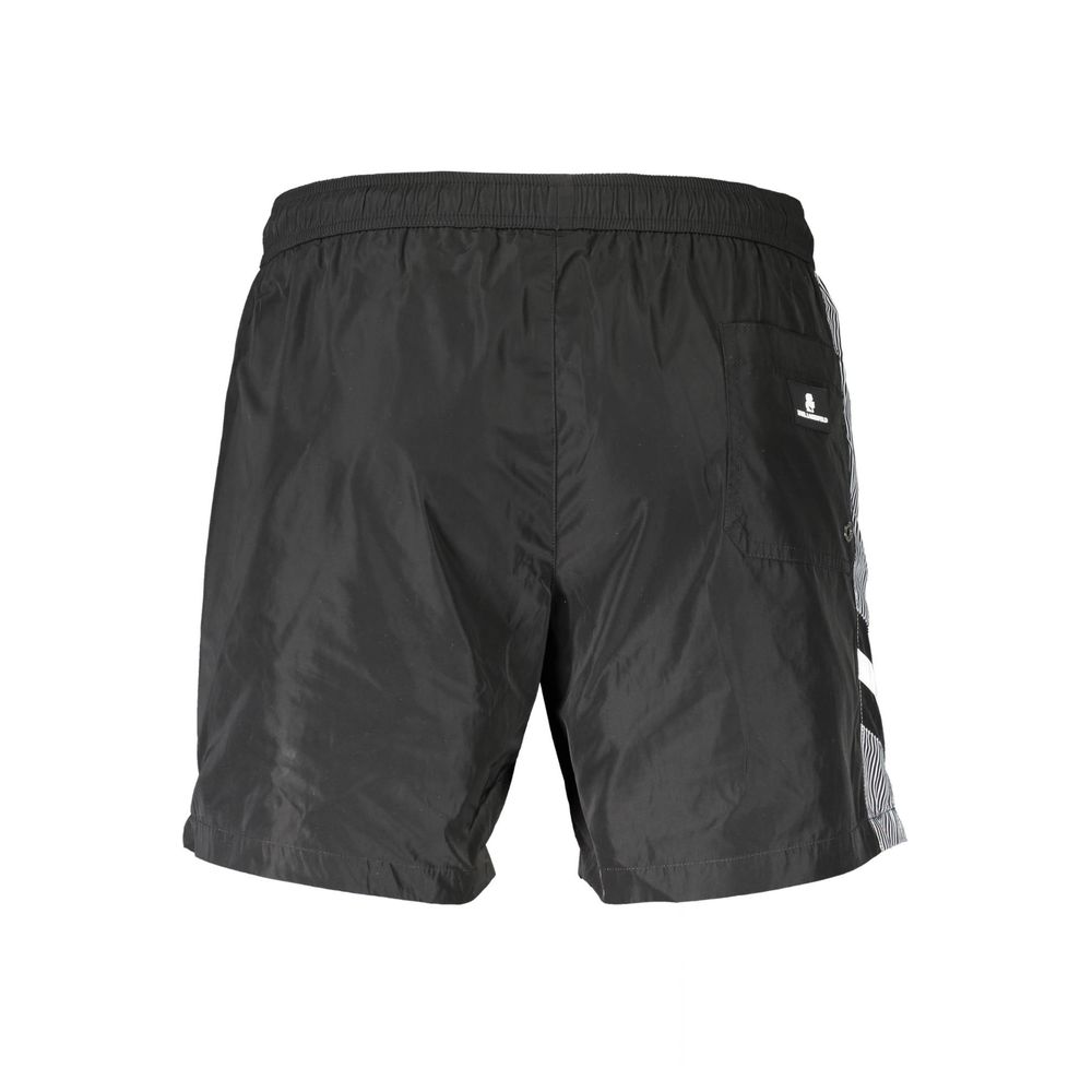 Maillot de bain homme Karl Lagerfeld Nero en polyester avec logo noir, style élégant et moderne pour la plage.