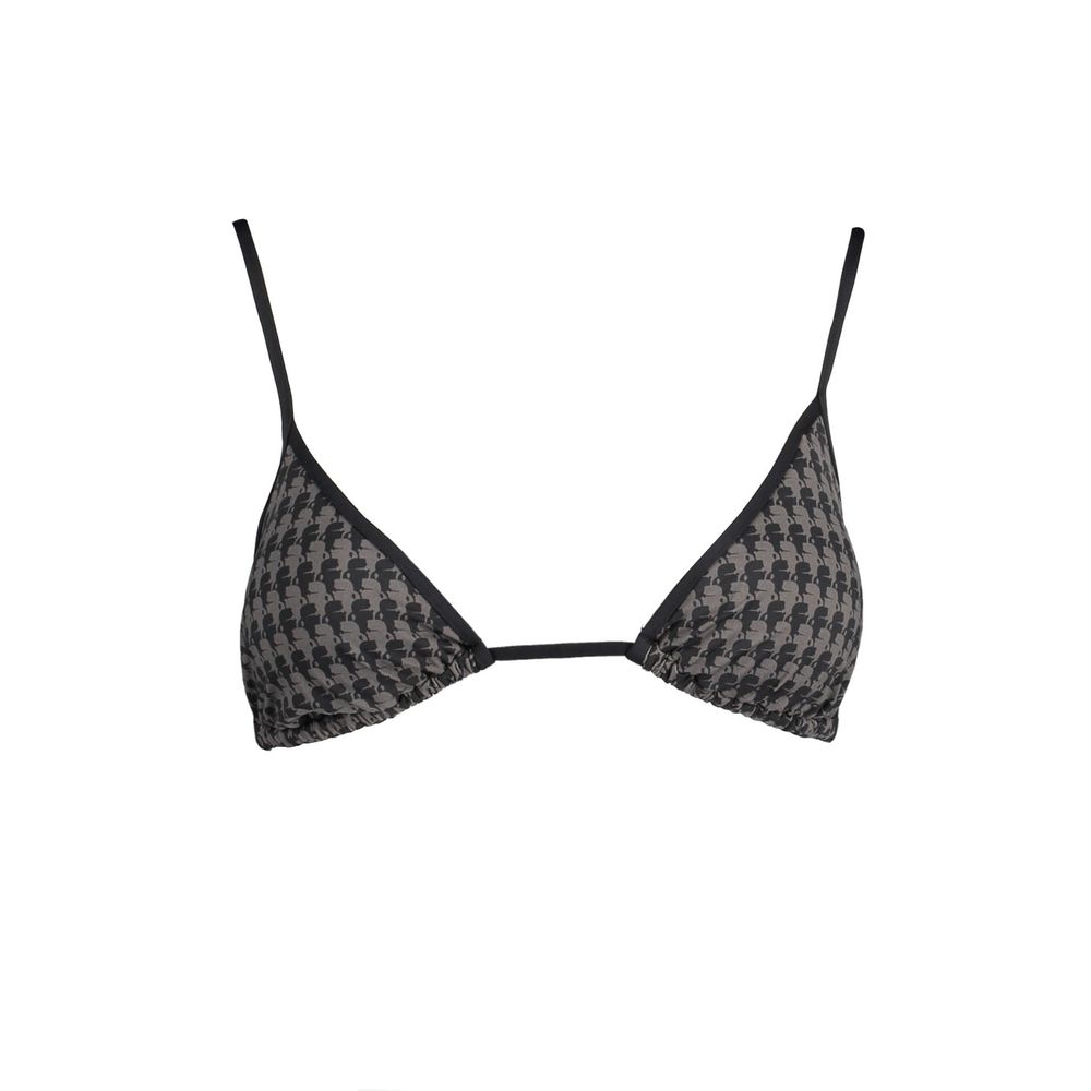 Maillot de bain femme Karl Lagerfeld en polyamide noir, élégant et ajusté, avec logo de la marque visible.