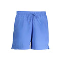 Maillot de bain homme Tommy Hilfiger Azzurro en polyamide, coupe classique, couleur bleue avec logo brodé sur la jambe.