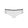 Maillot de bain femme Karl Lagerfeld blanc en polyamide, slip de bain élégante avec logo du designer visible.