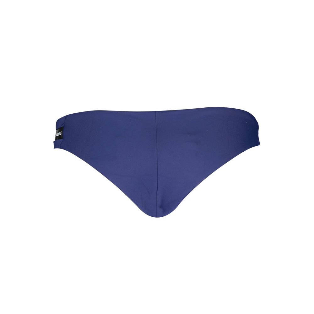 Maillot de bain femme Karl Lagerfeld bleu en polyamide, coupe ajustée et échancrée, pour la plage ou la piscine.