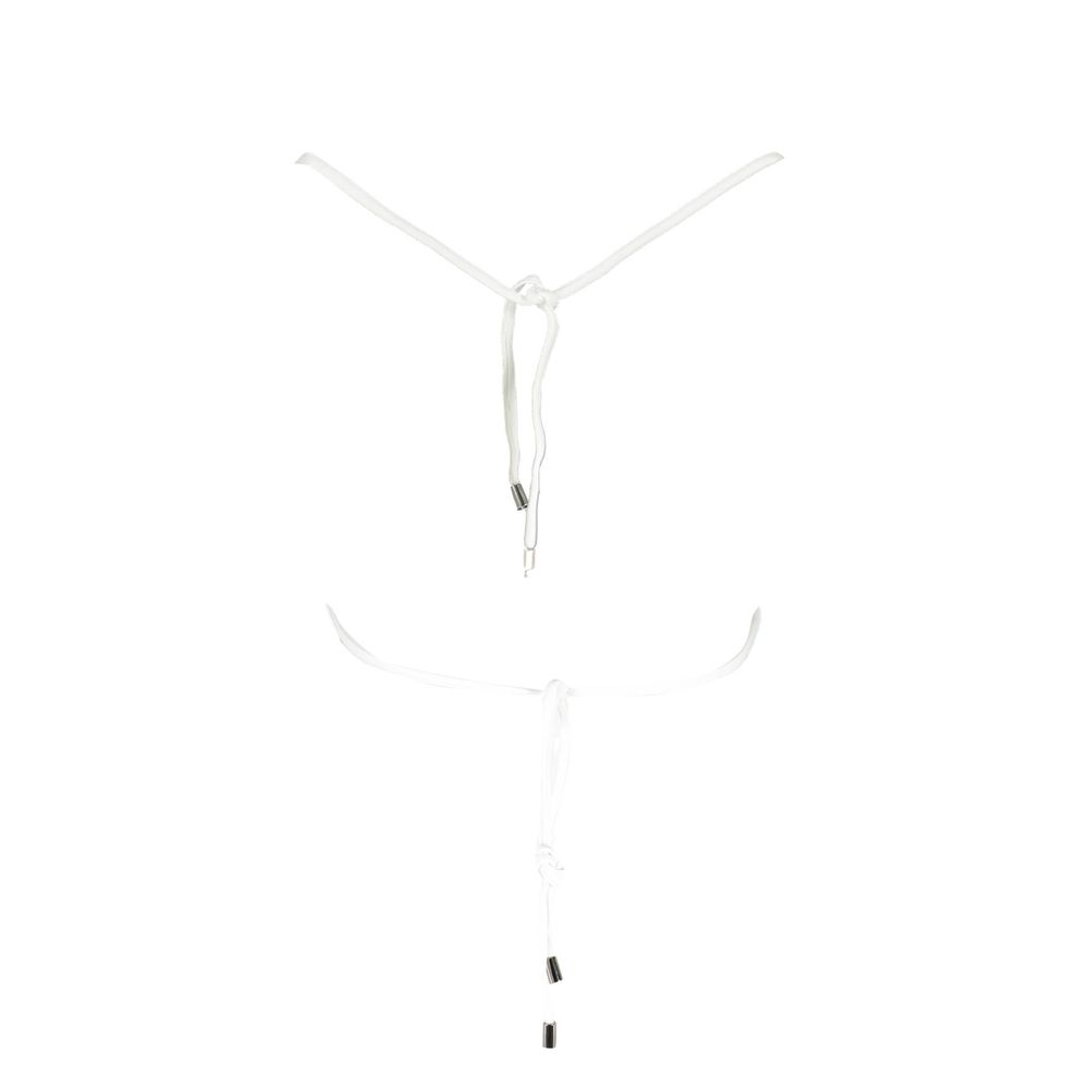 Maillot de bain blanc pour femmes Karl Lagerfeld en polyamide, design élégant et ajusté, idéal pour la plage ou la piscine.