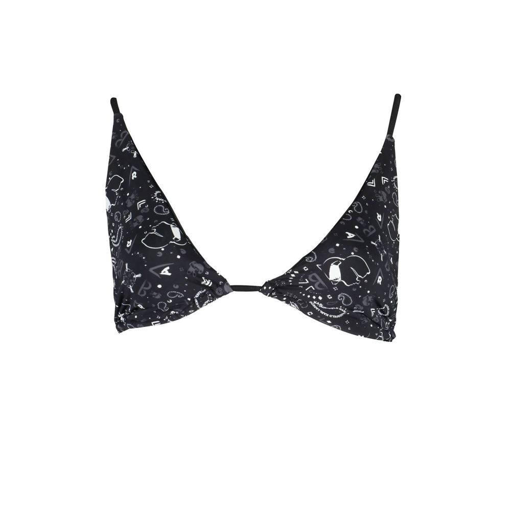 Maillot de bain femme Karl Lagerfeld en polyamide noir, design élégant et ajusté, pour la plage ou la piscine.