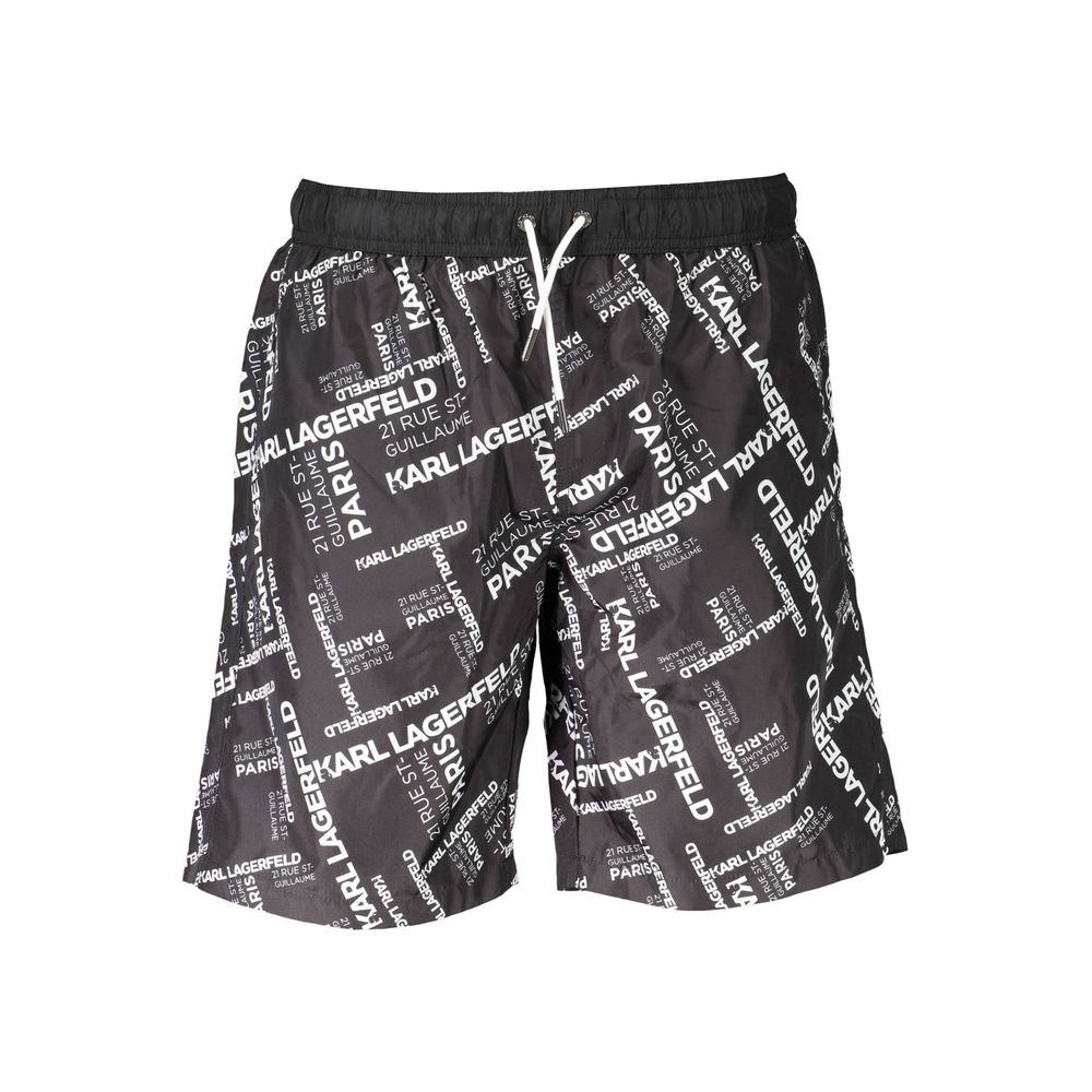 Boxer de bain homme Karl Lagerfeld Nero en polyester, style élégant avec logo visible, parfait pour la plage ou la piscine.