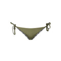 Maillot de bain femme Calvin Klein en polyester vert, coupe classique avec logo visible sur la ceinture.