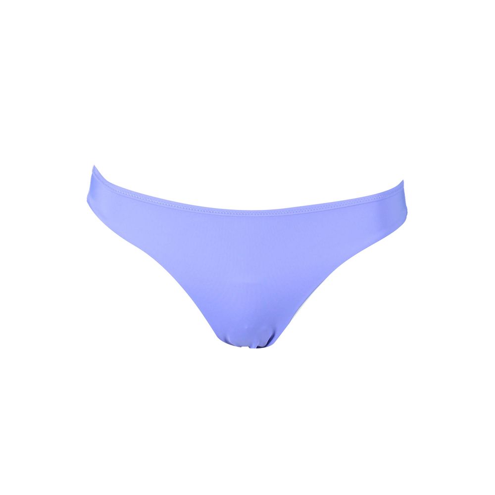 Maillot de bain femme Tommy Hilfiger en polyester rose, coupe bikini, détail de la marque sur la taille.