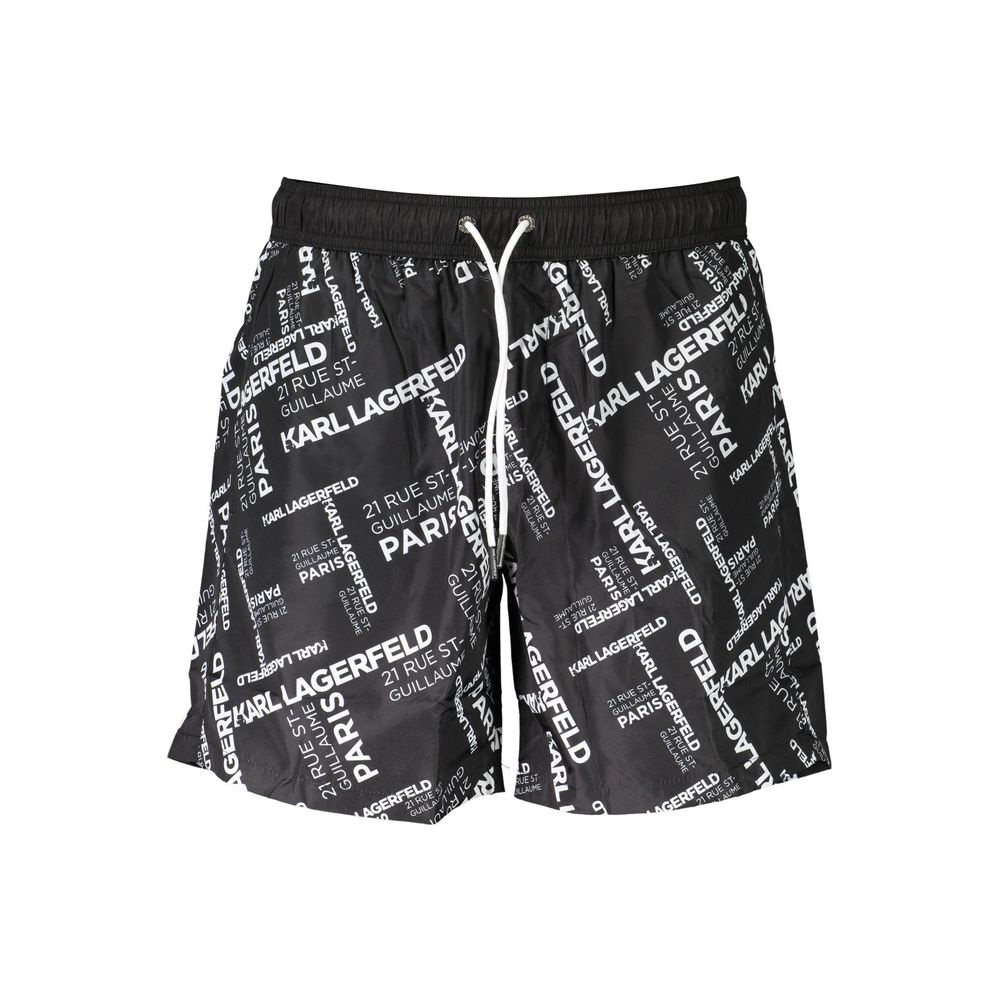 Karl Lagerfeld Badeshorts für Herren, Schwarz, Polyester