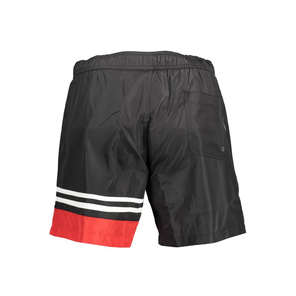 Shorts de bain pour hommes Karl Lagerfeld en polyester noir, coupe boxer, idéale pour la plage ou la piscine.