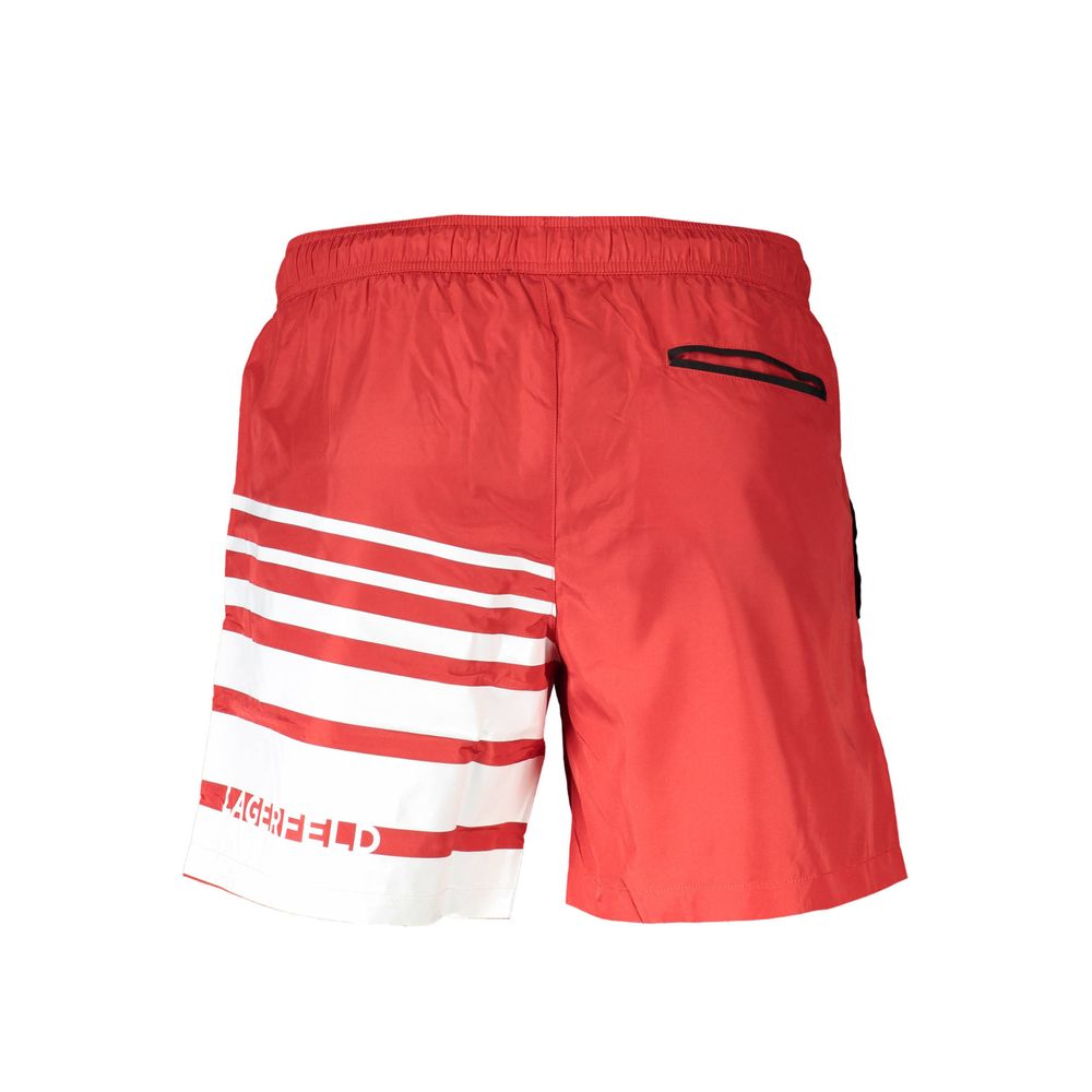 Boxers de bain pour hommes Karl Lagerfeld Rosso en polyester, avec design coloré et style élégant.