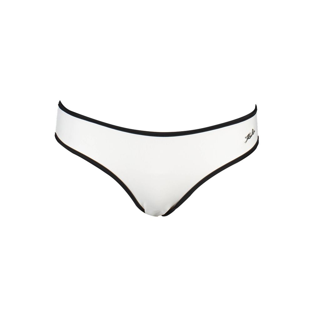Maillot de bain blanc Karl Lagerfeld pour femmes en polyamide, coupe élégante et confortable.