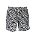 Shorts de bain pour homme Karl Lagerfeld en polyester blanc, style boxer avec logo de la marque visible.