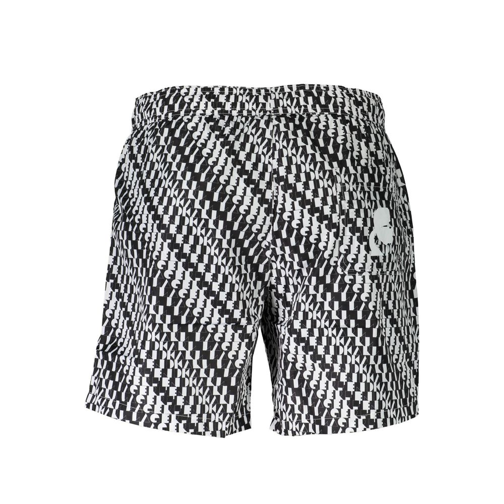 Boxers de bain homme Karl Lagerfeld en polyester blanc, coupe classique avec logo de la marque visible.