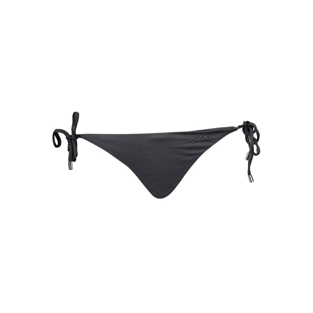 Maillot de bain femme Karl Lagerfeld noir en polyamide avec logo, style élégant pour la plage et la piscine.