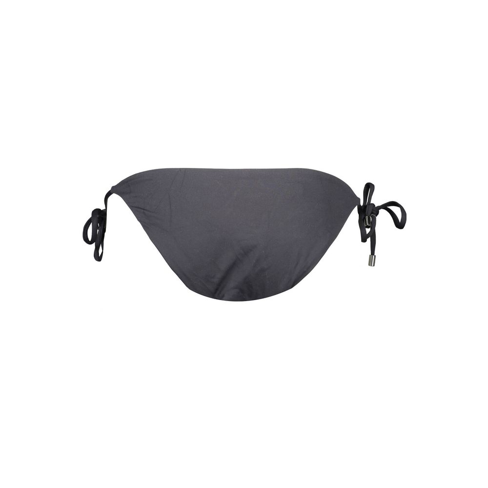 Maillot de bain femme Karl Lagerfeld noir en polyamide, coupe slip, avec logo de la marque visible.