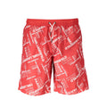 Maillot de bain rouge en polyester pour homme de la marque Karl Lagerfeld, mettant en valeur le design élégant et confortable.