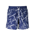 Boxers de bain pour homme Karl Lagerfeld en polyester bleu, style sportif avec logo visible.