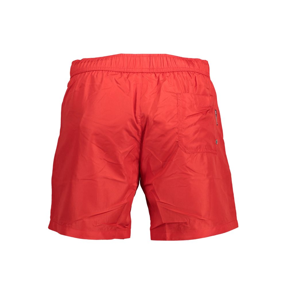 Shorts de bain pour homme Karl Lagerfeld Rosso en polyester, avec motif coloré et logo visible.