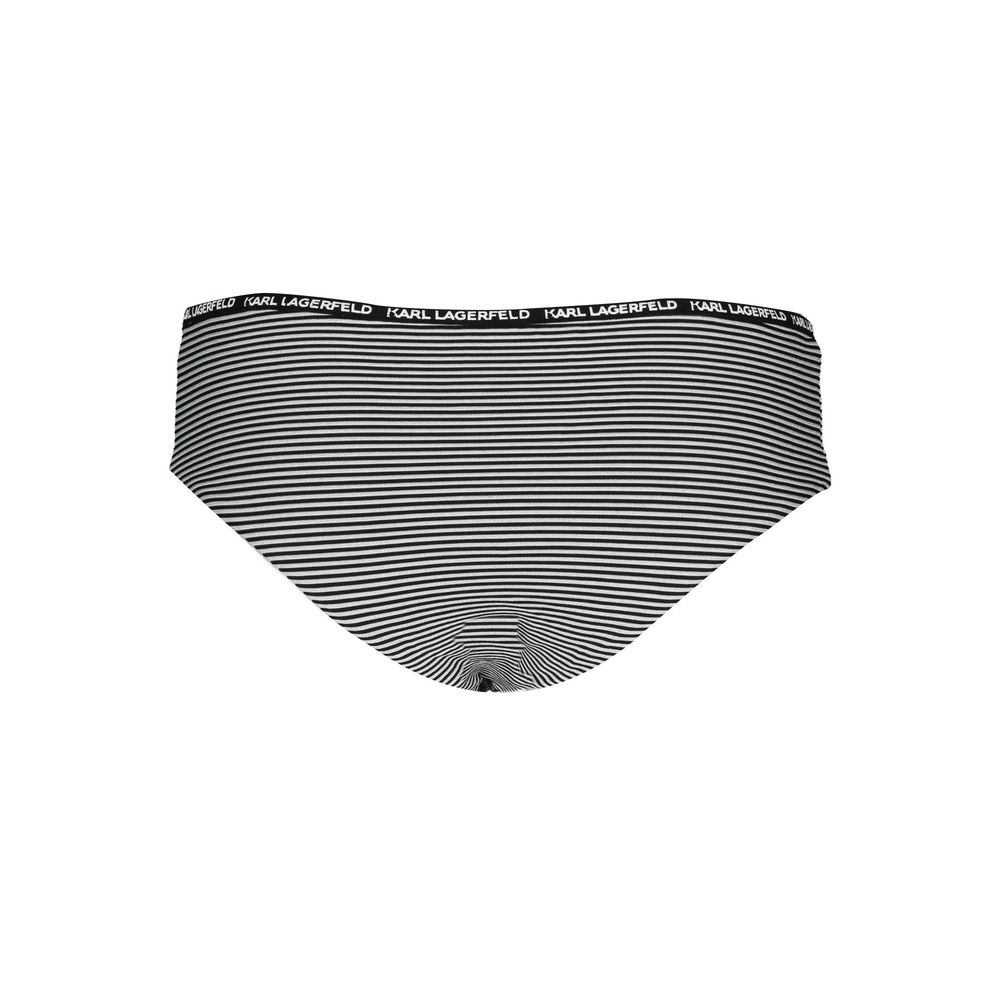 Maillot de bain femme Karl Lagerfeld noir en polyamide, coupe sportive et élégante, avec logo visible.
