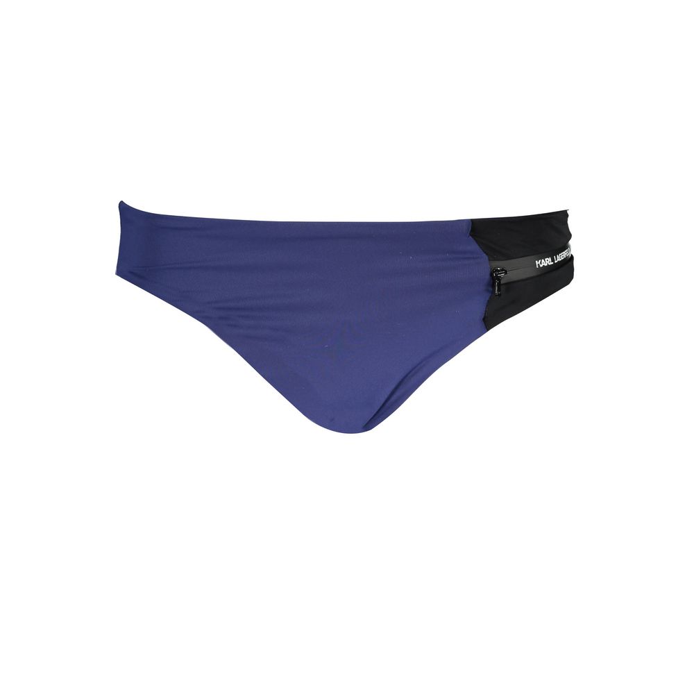 Maillot de bain femme Karl Lagerfeld bleu en polyamide, coupe slip élégante et confortable pour la natation.