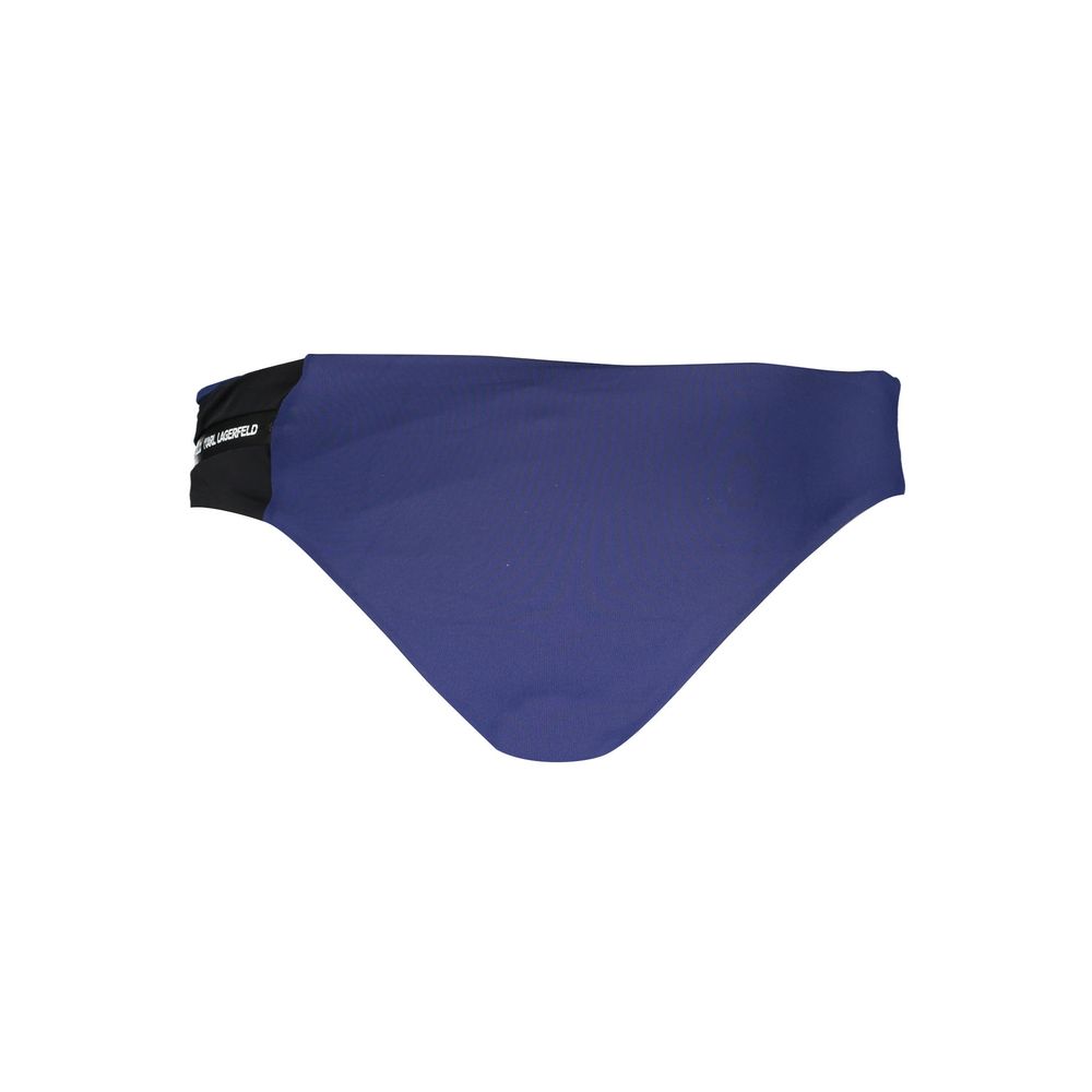 Maillot de bain femme Karl Lagerfeld bleu en polyamide, coupe bikini avec détails modernes, idéal pour la plage ou la piscine.