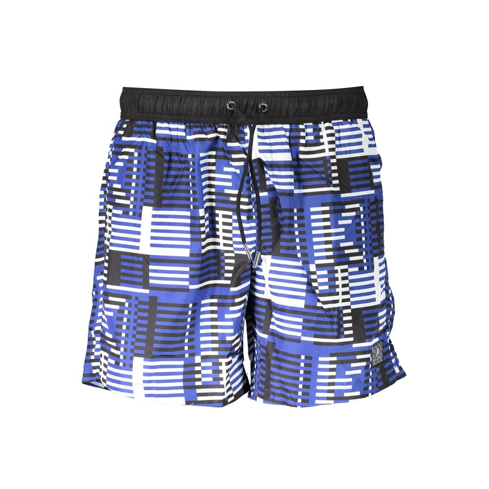 Boxer de bain pour homme Karl Lagerfeld en polyester bleu, style moderne et confortable, avec logo visible.