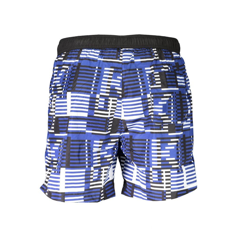 Boxers de bain pour hommes Karl Lagerfeld en polyester bleu, style décontracté et confortable pour la plage ou la piscine.