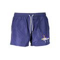 Boxers de bain pour homme Karl Lagerfeld en polyester bleu, coupe ajustée et confortable pour la plage ou la piscine.
