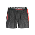 Boxers de bain pour homme Karl Lagerfeld Nero en polyester, design noir avec logo de la marque visible.