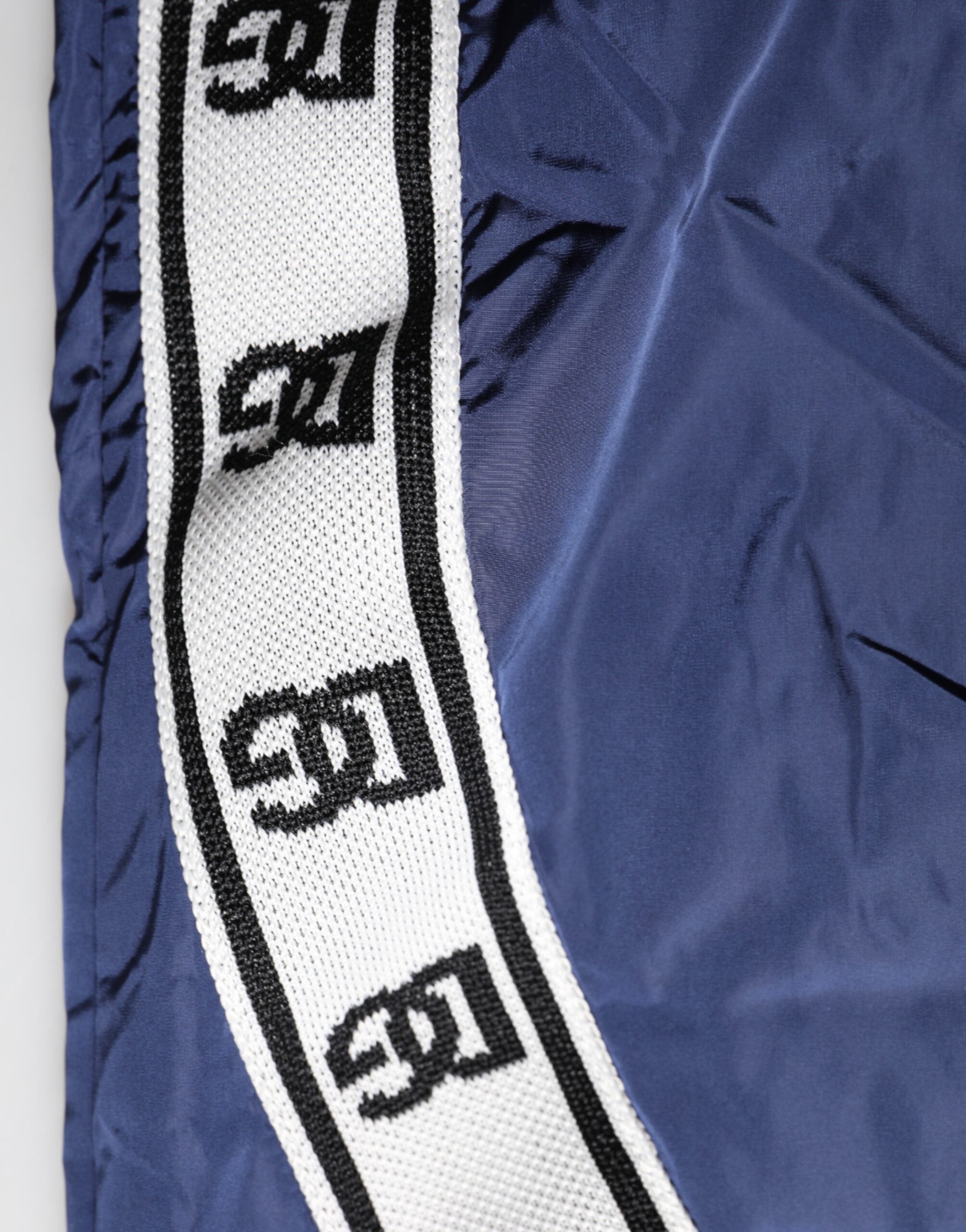 Pantalon jogger en nylon bleu Dolce & Gabbana, coupe droite, vêtements décontractés pour homme ou femme.