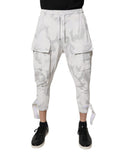 Pantalon cargo jogging blanc camouflage Dolce & Gabbana en coton avec poches et taille élastique, style décontracté et tendance.
