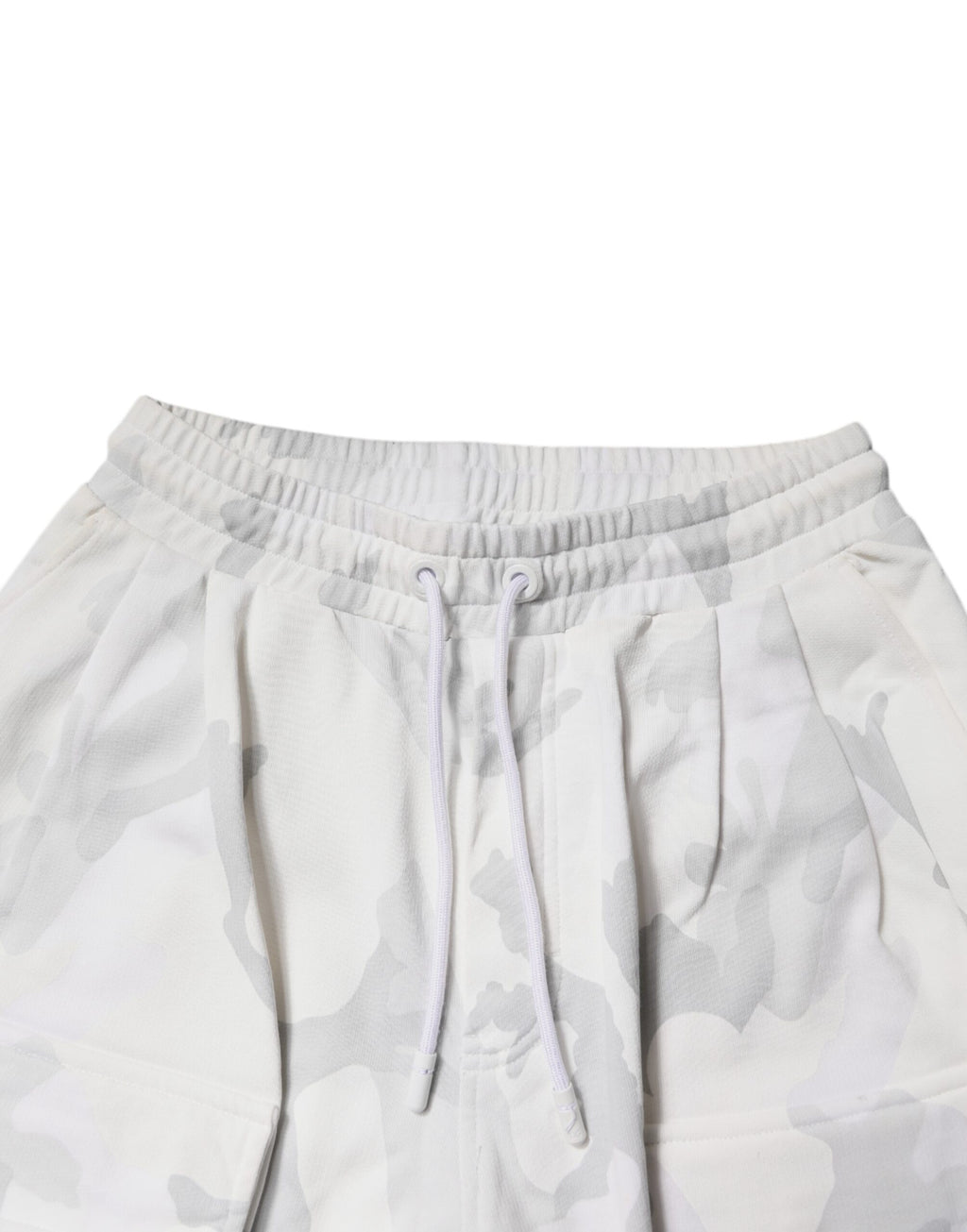Pantalon cargo Dolce & Gabbana blanc avec motif camouflage, jogger en coton décontracté et confortable.