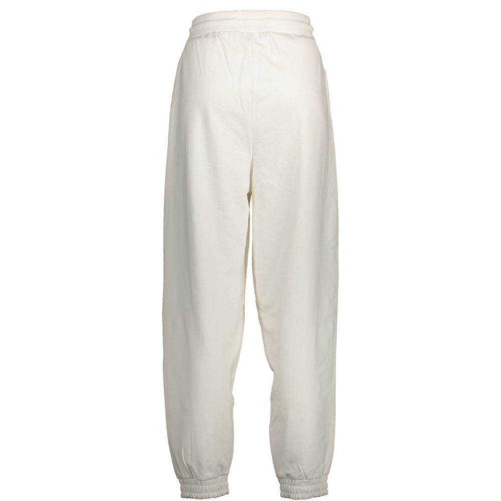 Pantalon de survêtement blanc en coton pour femme de la marque Tommy Hilfiger, confortable et décontracté.
