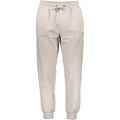 Pantalon de jogging pour homme Guess Jeans beige en coton, style décontracté avec ceinture élastique et poches latérales.