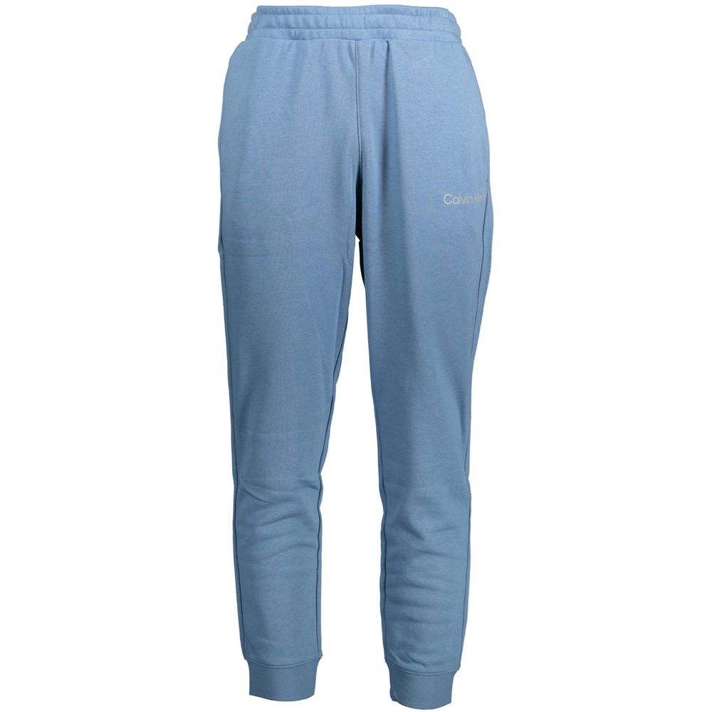 Pantalon de sweat en coton bleu pour homme de la marque Calvin Klein, ajusté et confortable avec logo discret.