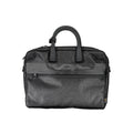 Sacoche pour homme Calvin Klein en polyester noir, style briefcase avec poignées et compartiments pour documents.