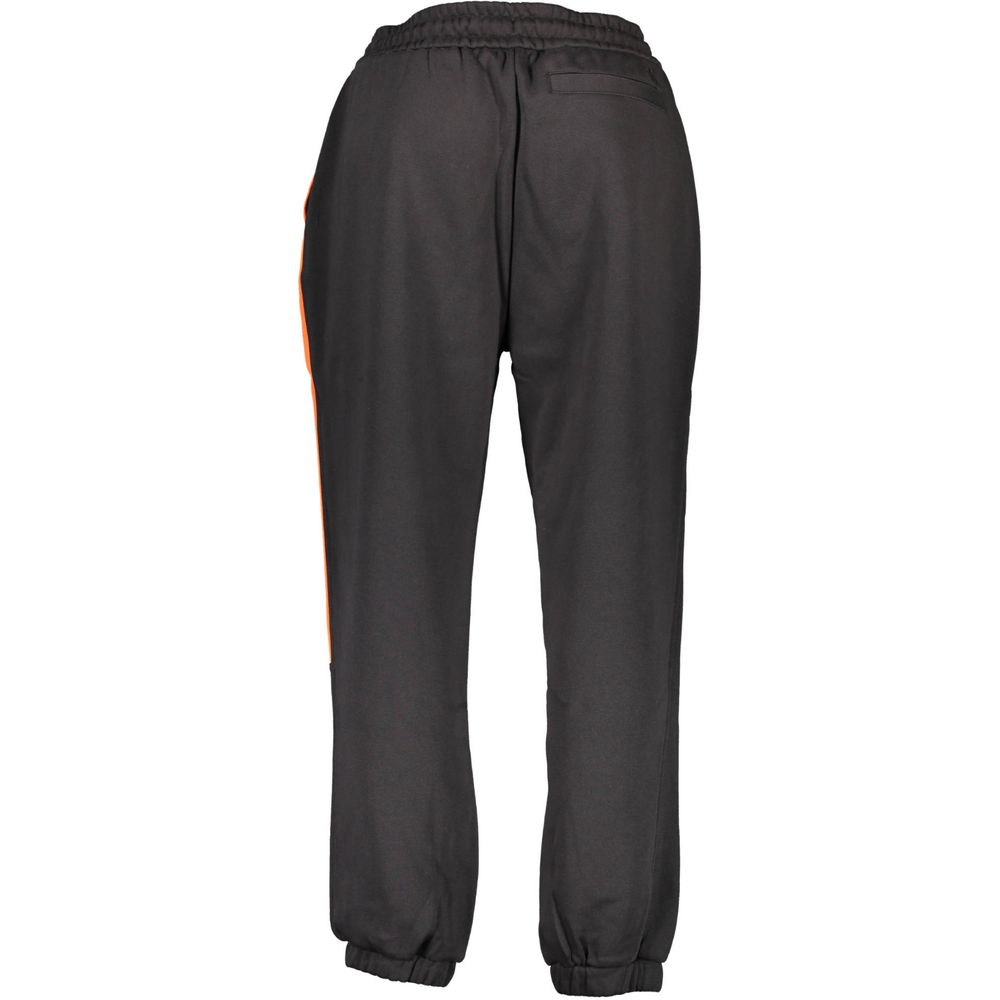Pantalon de sweat-shirt pour homme Calvin Klein en coton noir, coupe décontractée, visible sur fond neutre.