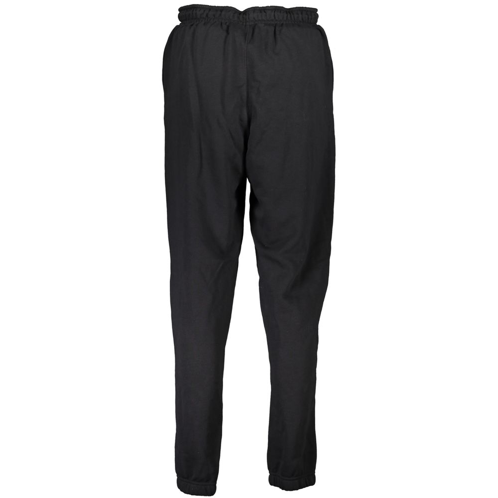 Pantalon de survêtement noir en coton pour femme de la marque Calvin Klein, vue de face avec détails du tissu.