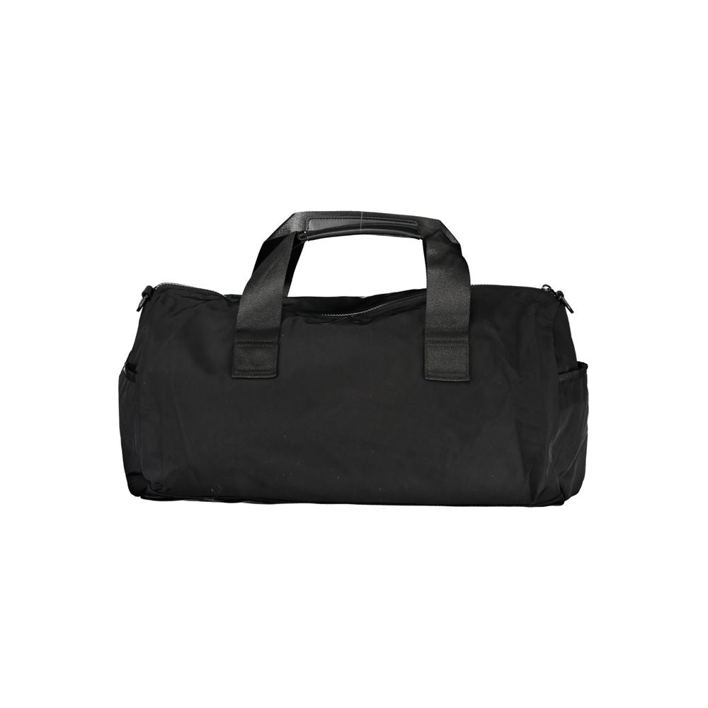 Sac à bandoulière en polyester noir Tommy Hilfiger pour homme, avec logo visible sur le devant.